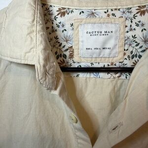 Cactus Man Cream Shirt with Floral Lining